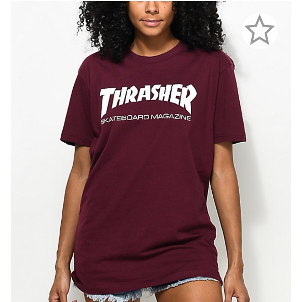 Burgundy Thrasher Shirt Boyfriend Fit 🦋